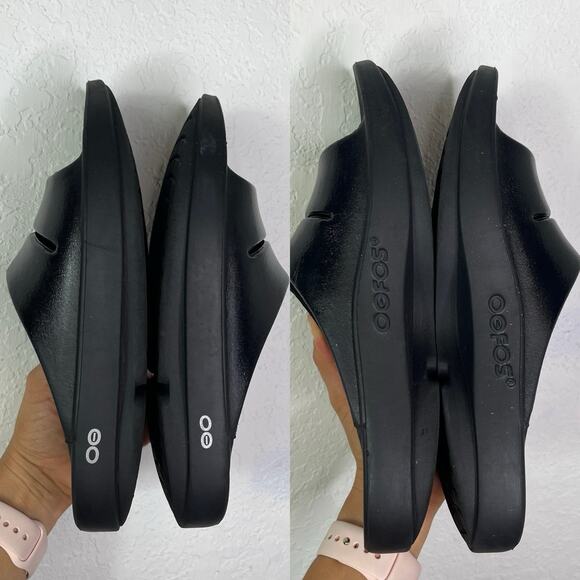 OOFOS OOahh Black Slides Size US M7-W9, unisex, comfort, casual, walk, beach - Picture 4 of 8